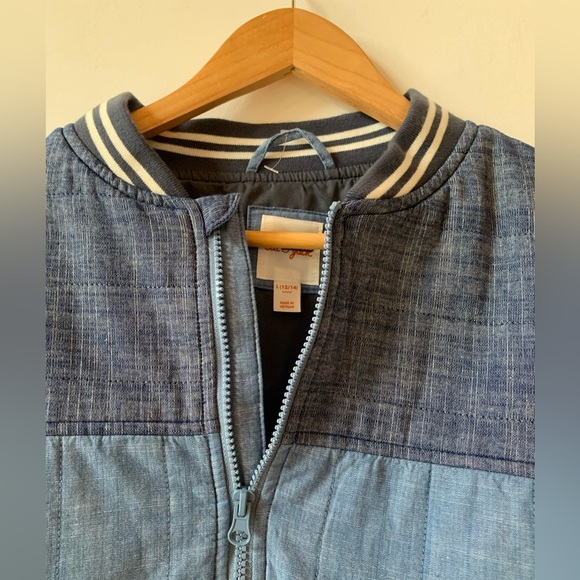 NWOT Denim Zip Up Varsity Blue Jacket w Thick Lining Kids L (12/14) - Picture 4 of 9